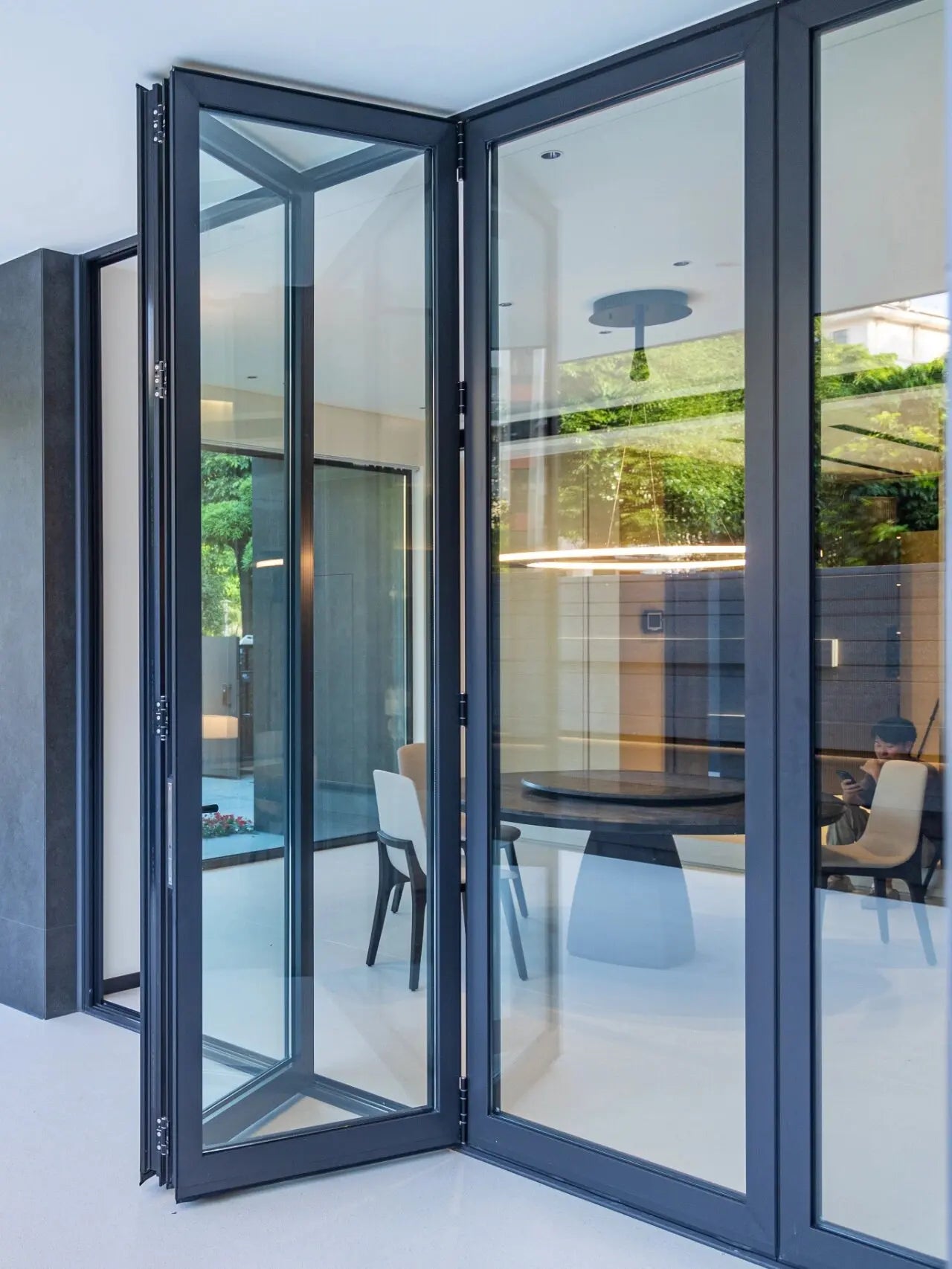 Exterior Patio Doors Modern Waterproof Glass Bifold Door for House Thermal Break Aluminum Accordion Type Folding Door