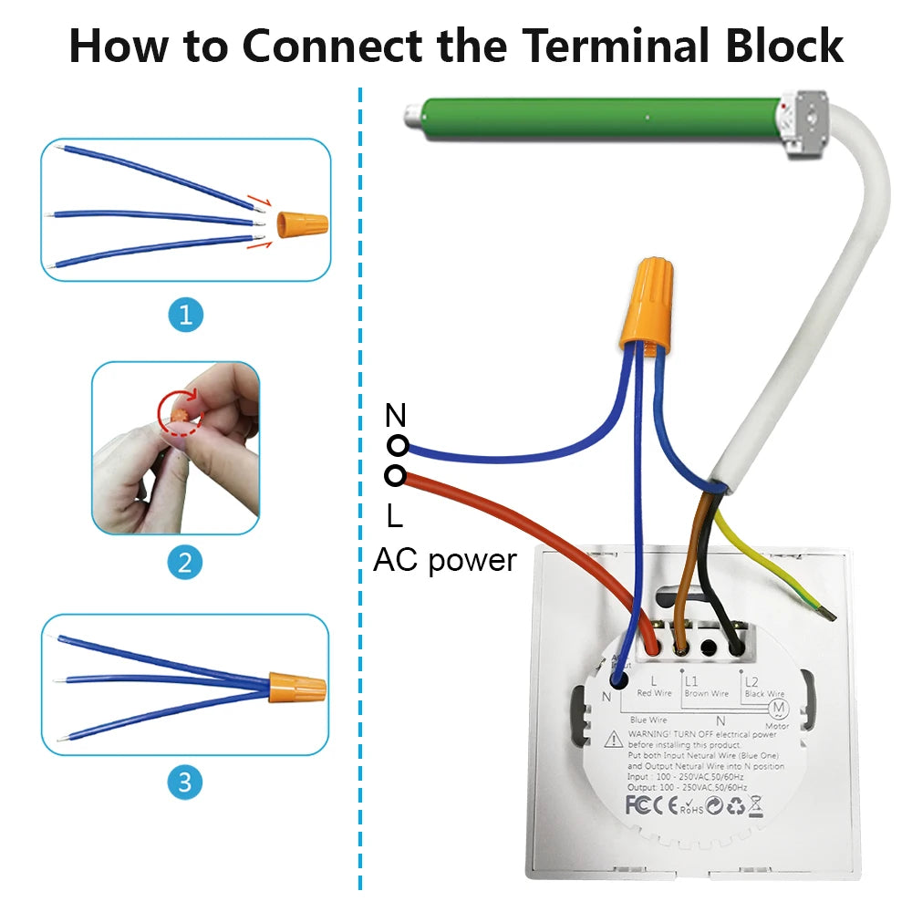 Smart WiFi Curtain Blinds Switch for Roller Shutter Electric Tubular Motor Google Home Alexa Echo Smart Home App Timer Profi-Group
