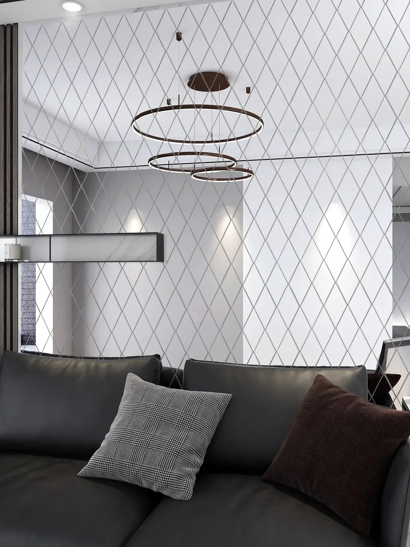 3D Diamond Shaped Acrylic Wall Mirror DIY Self-Adhesive Diamond Mirror Wall Sticker Office Living Room Art Home Decoration Profi-Group