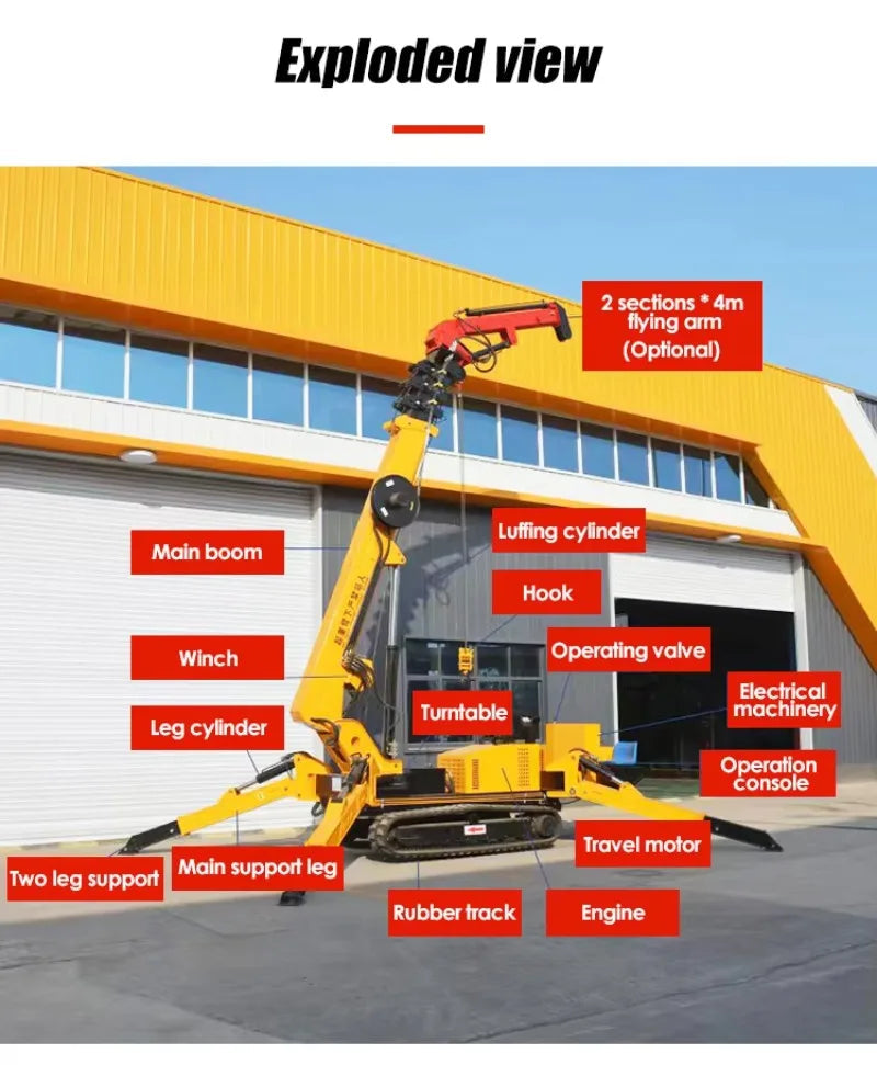 USA Europe Factory Spider Crane 5ton 8ton Spider Crane Profi-Group