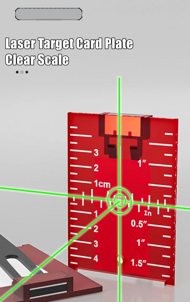 Laser Level Target Board Red/Green Line Beam Distance Plate Inch/cm Leveling Board Tool Hanging On Wall & Floor