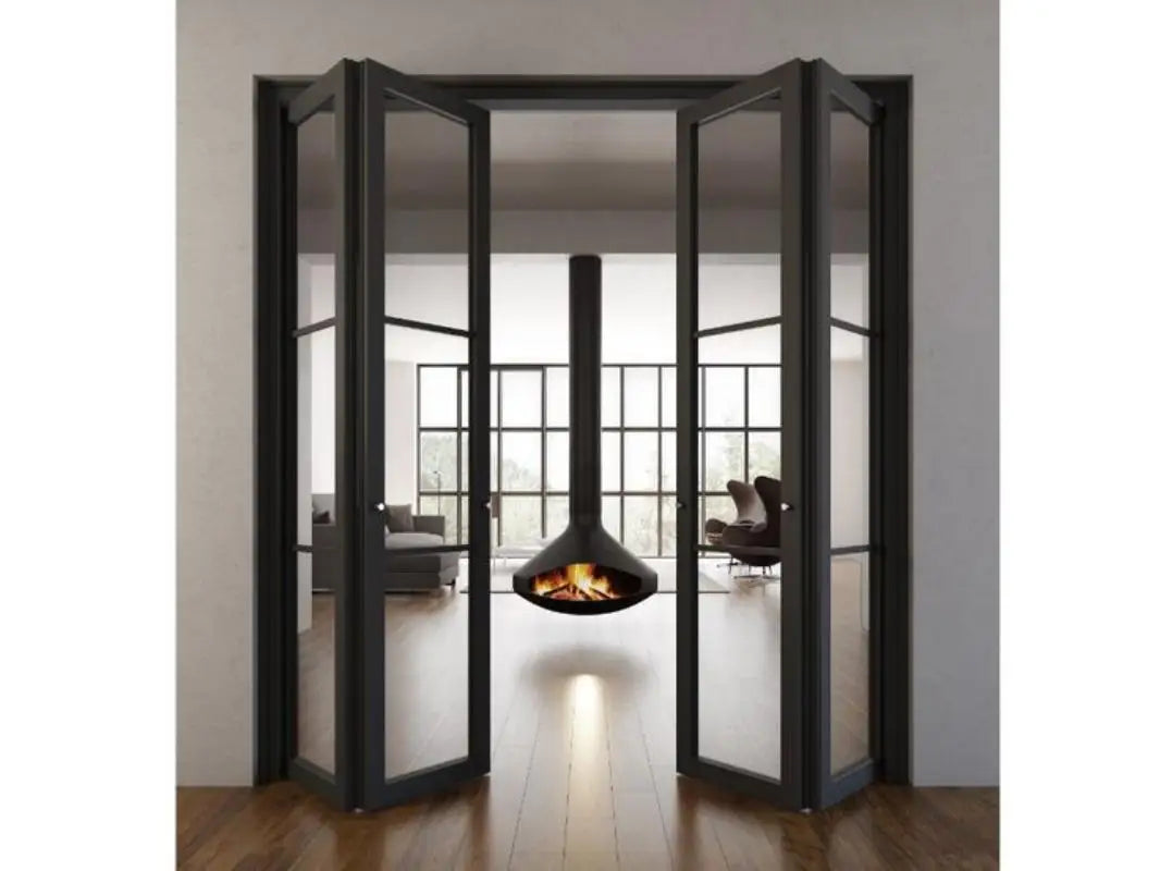 New Modern Style Folding Door for House Thermal Break Aluminum Accordion Type Folding Door Villa Entrance Door Double Glazing
