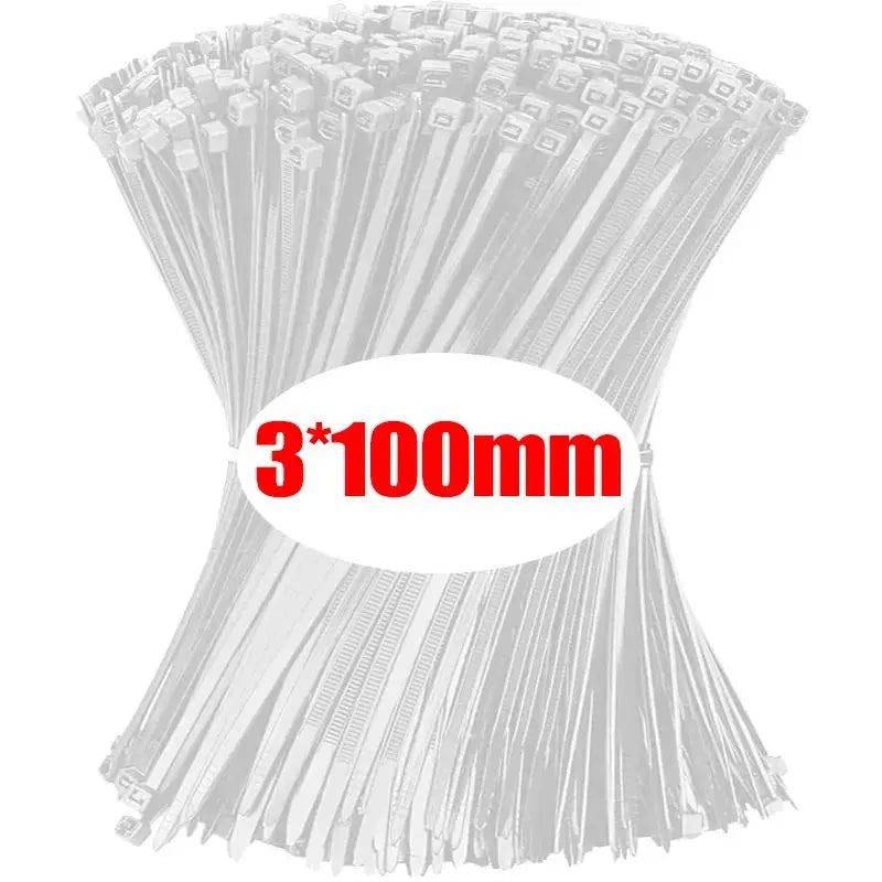 1000/100Pcs Nylon Cable Ties Self-locking Cord Ties Straps Adjustable Cables Fastening Loop Home Office Wire Zip Ties Wholesale Profi-Group