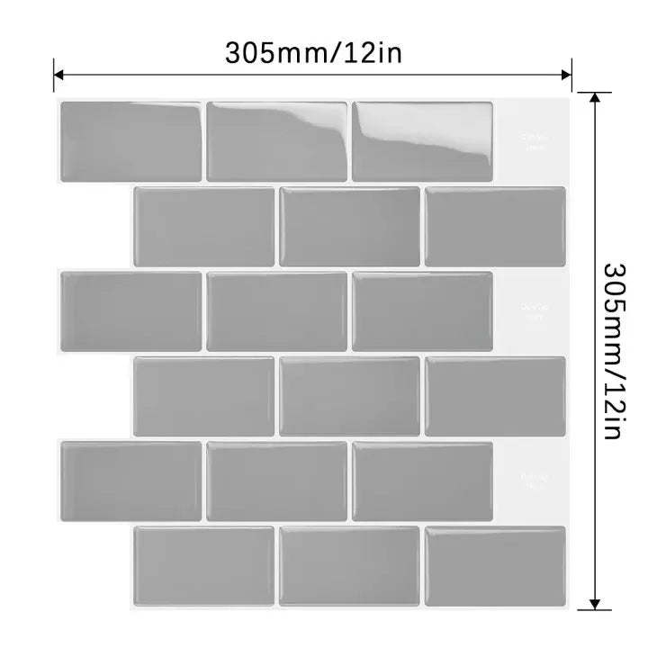 Wall Stickers White Self-Adhesive Anti-Tiles Waterproof Vinyl Peel and Stick 3D Brick Wallpaper Backsplash for Kitchen Bathroom
