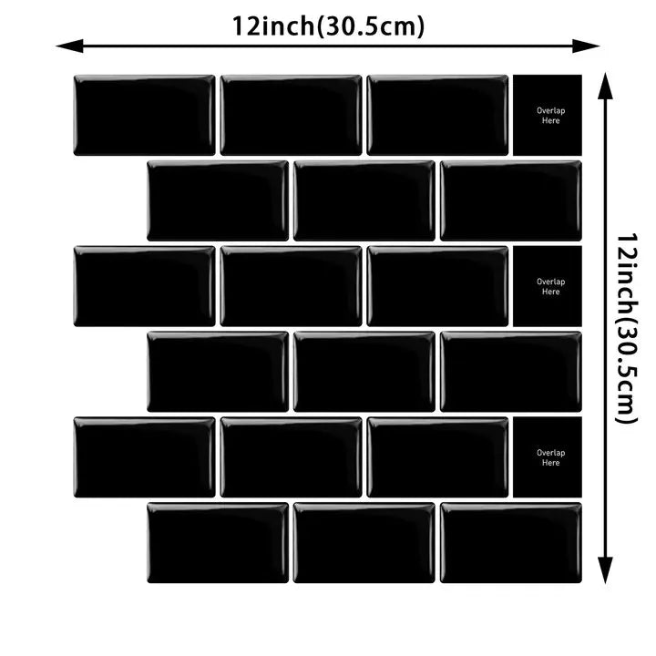 Wall Stickers White Self-Adhesive Anti-Tiles Waterproof Vinyl Peel and Stick 3D Brick Wallpaper Backsplash for Kitchen Bathroom