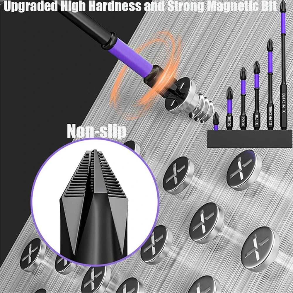 6/12 Pcs Magnetic Screwdriver Bits Non-slip Shockproof Phillips Impact Bits Hex Shank Alloy Steel Bits Suitable for Power Tools Profi-Group