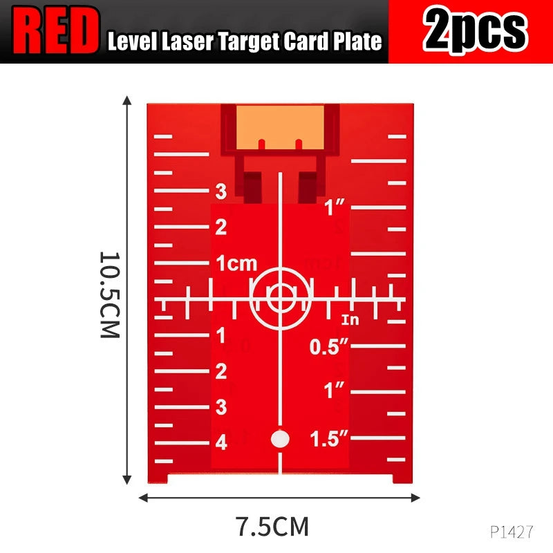 Laser Level Target Board Red/Green Line Beam Distance Plate Inch/cm Leveling Board Tool Hanging On Wall & Floor