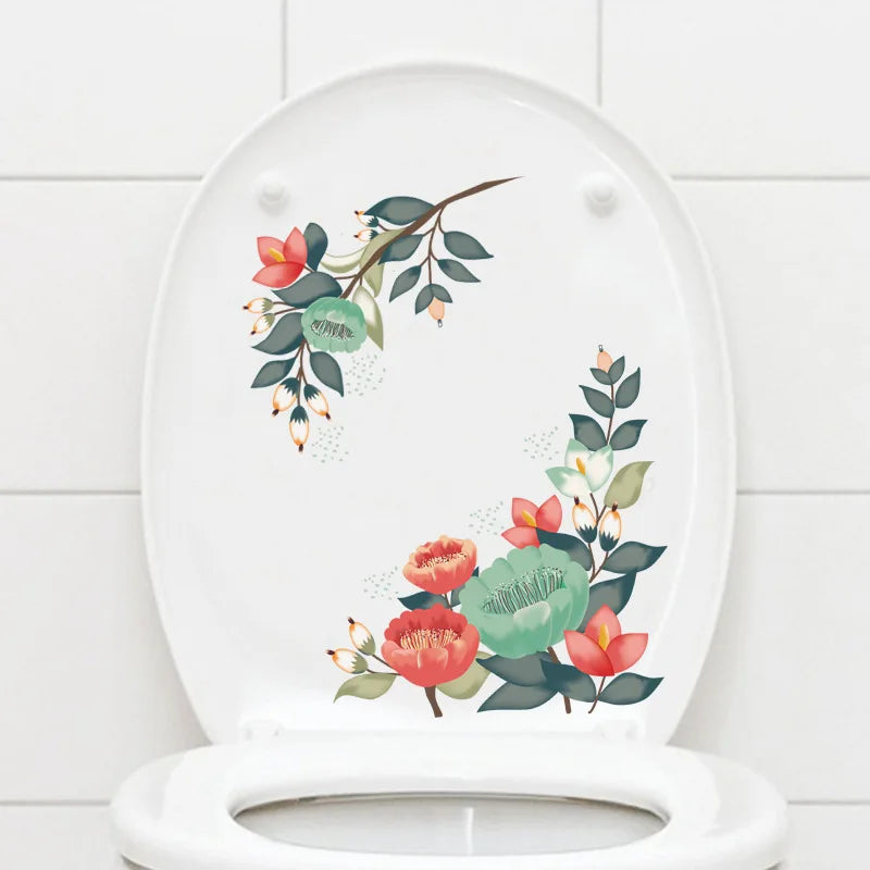 Green Plant Leaves Bathroom Toilet Sticker WC - Profi-Group