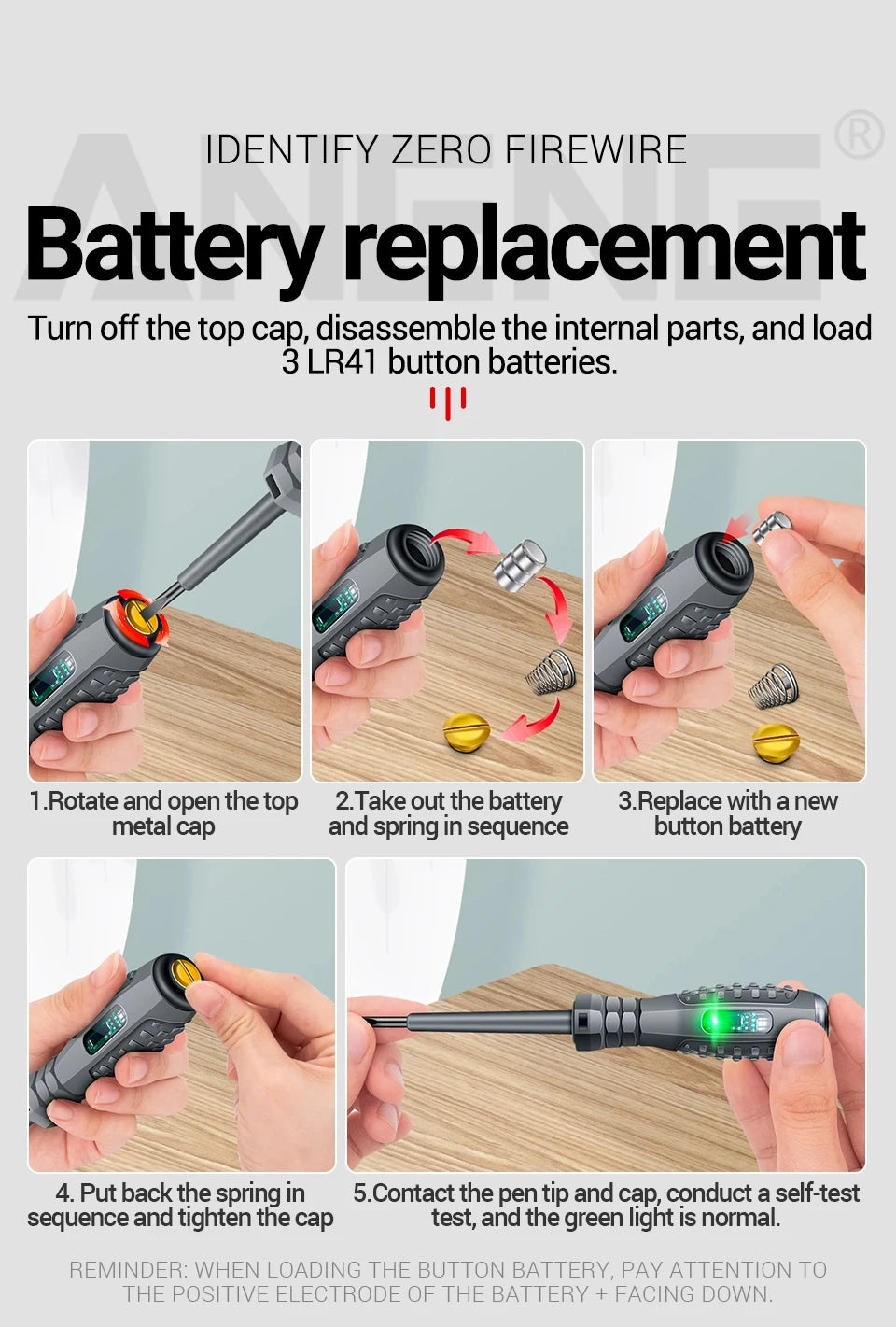 Multifunctional Electrician Test Screwdriver AC Non-contact Induction Test Pen Voltage Tester 70-600V Red Green Induction Lights Profi-Group