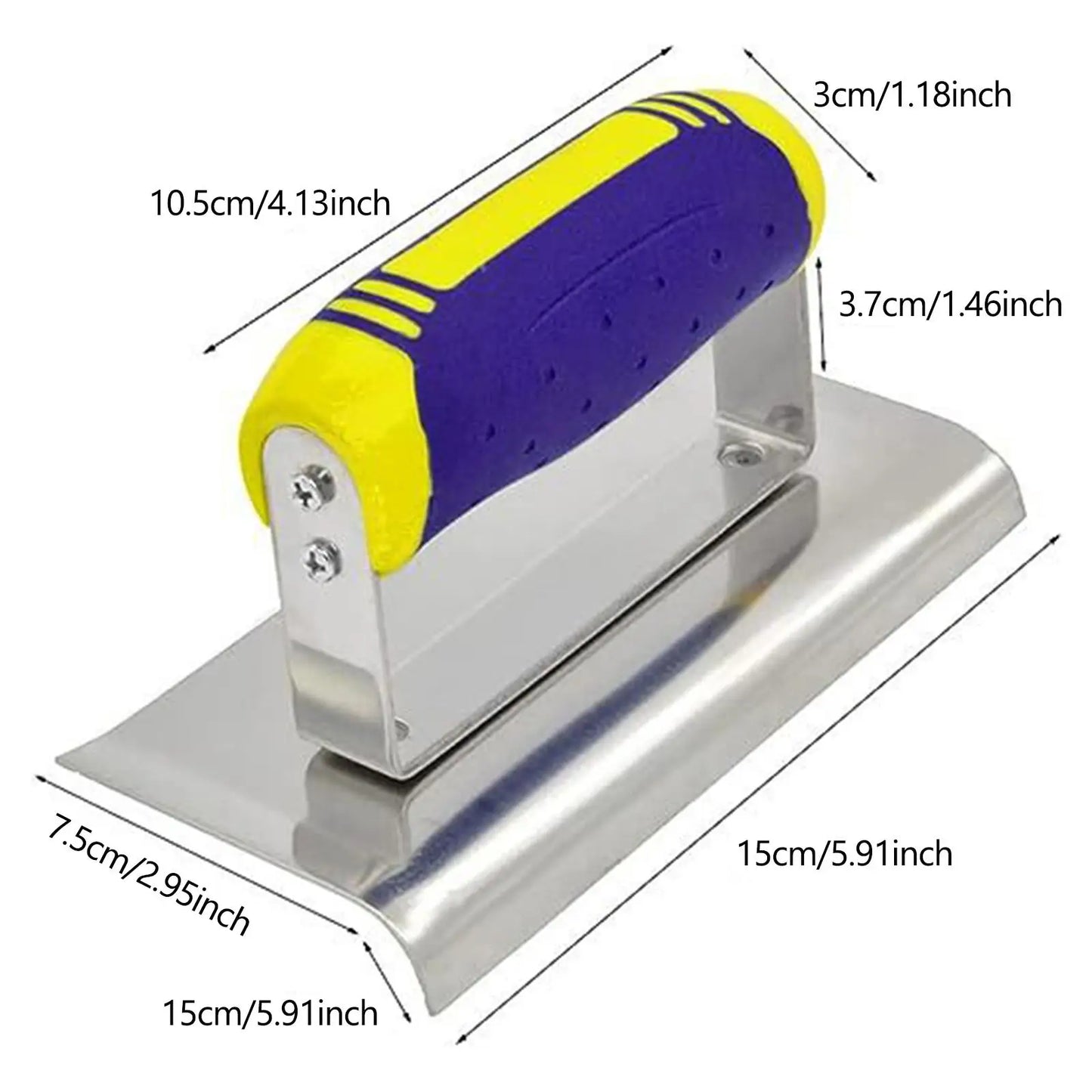 Stainless Steel Corner Trowels corner tool Plastering Trowel Concrete Trowel Drywall Tool Rubber Handle Corner Shaping Trowel