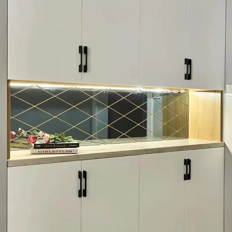 3D Diamond Shaped Acrylic Wall Mirror DIY Self-Adhesive Diamond Mirror Wall Sticker Office Living Room Art Home Decoration Profi-Group