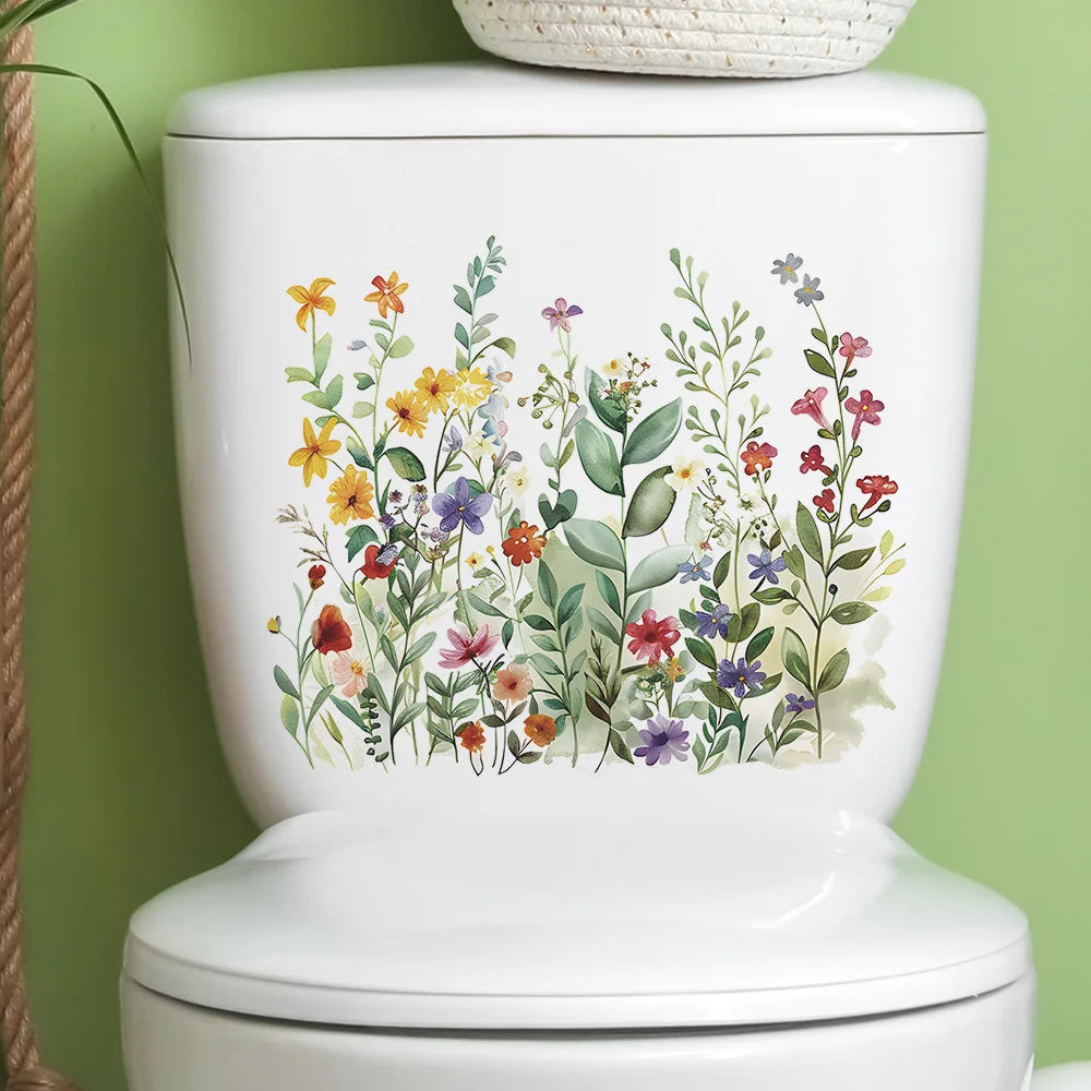 Green Plant Leaves Bathroom Toilet Sticker WC - Profi-Group