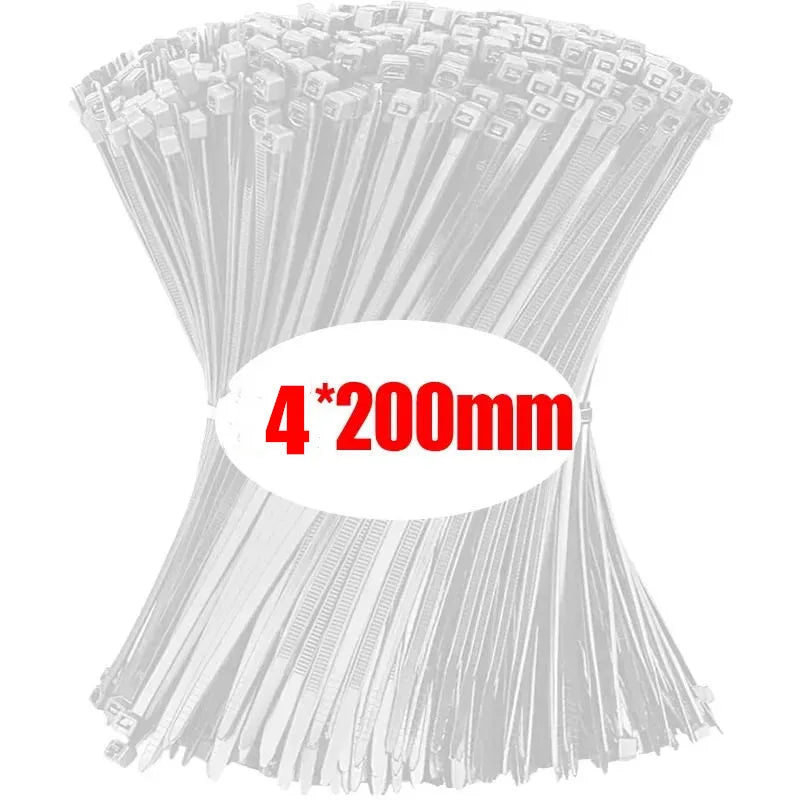 1000/100Pcs Nylon Cable Ties Self-locking Cord Ties Straps Adjustable Cables Fastening Loop Home Office Wire Zip Ties Wholesale Profi-Group
