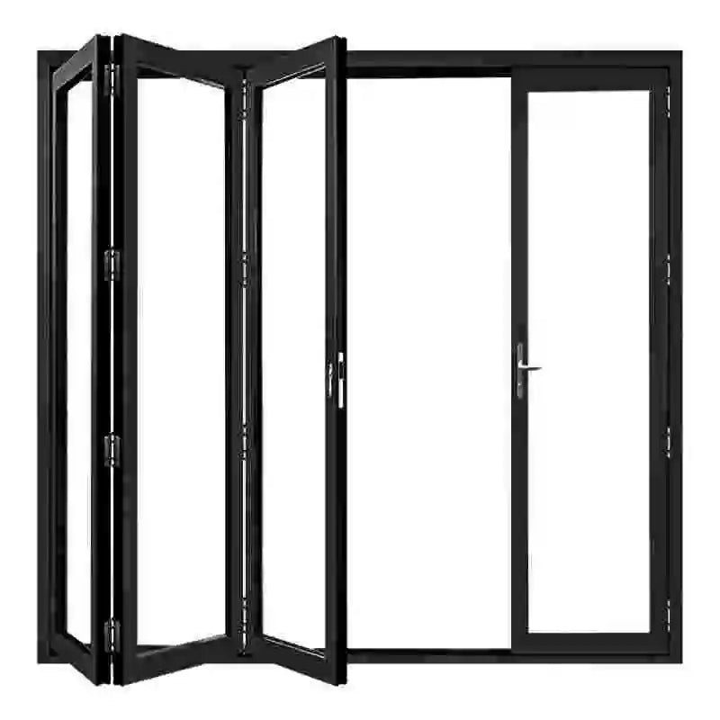 New Modern Style Folding Door for House Thermal Break Aluminum Accordion Type Folding Door Villa Entrance Door Double Glazing