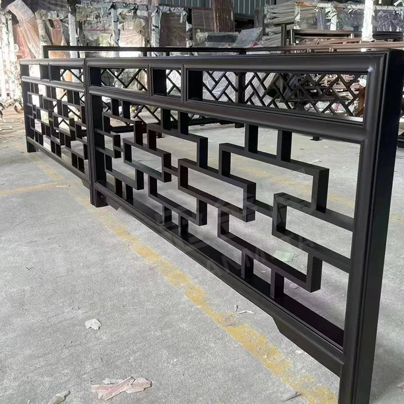 Chinese antique aluminum alloy balcony guardrail aluminum art villa terrace