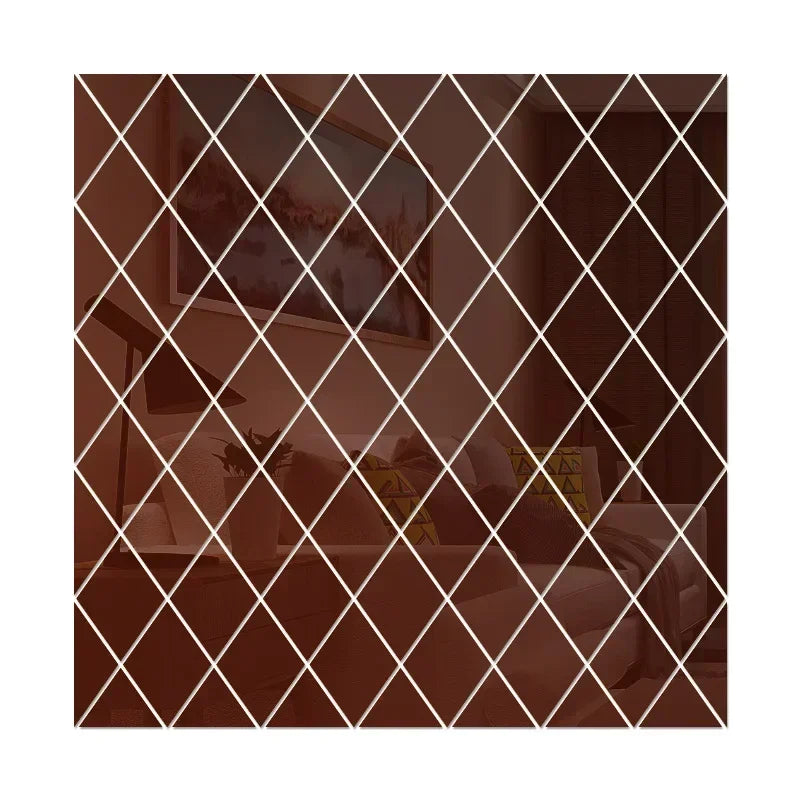 3D Diamond Shaped Acrylic Wall Mirror DIY Self-Adhesive Diamond Mirror Wall Sticker Office Living Room Art Home Decoration Profi-Group