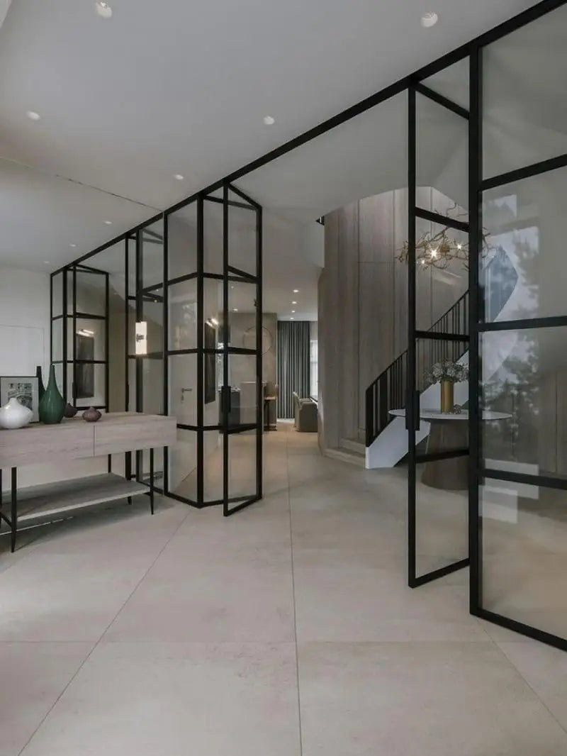 New Modern Style Folding Door for House Thermal Break Aluminum Accordion Type Folding Door Villa Entrance Door Double Glazing
