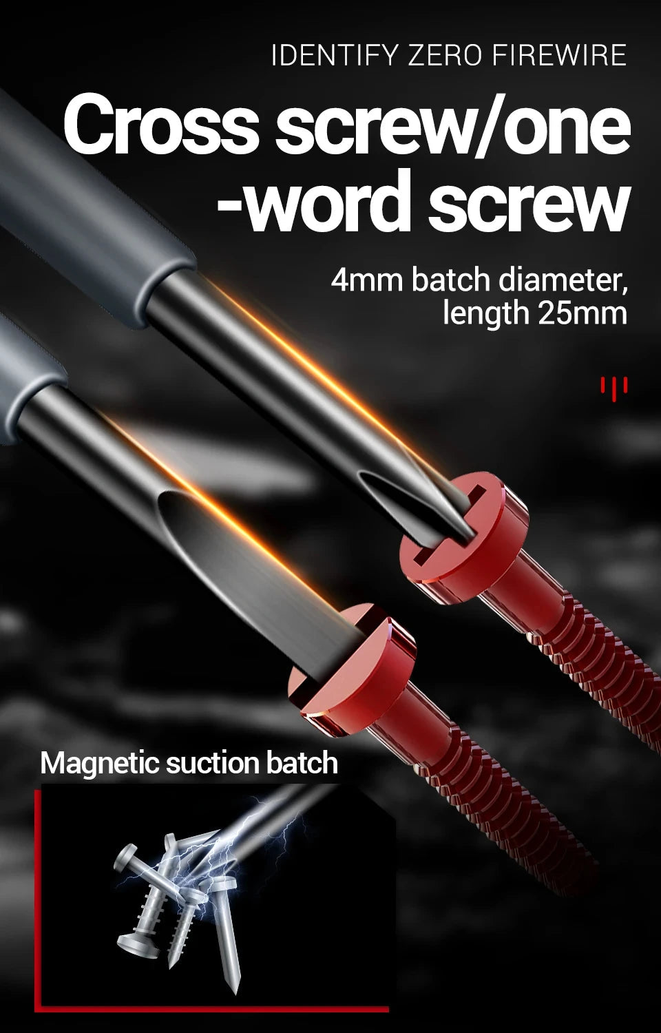 Multifunctional Electrician Test Screwdriver AC Non-contact Induction Test Pen Voltage Tester 70-600V Red Green Induction Lights Profi-Group
