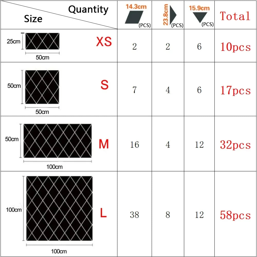 3D Diamond Shaped Acrylic Wall Mirror DIY Self-Adhesive Diamond Mirror Wall Sticker Office Living Room Art Home Decoration Profi-Group