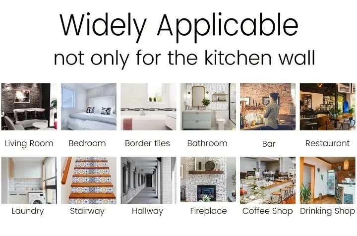 Wall Stickers White Self-Adhesive Anti-Tiles Waterproof Vinyl Peel and Stick 3D Brick Wallpaper Backsplash for Kitchen Bathroom