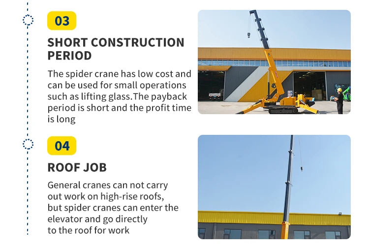 Spider Crane 1T 3T 5T Electric Mini Spider Crane Hydraulic Telescopic Boom Crawler Lifting Equipment for Building Industrial Use Profi-Group