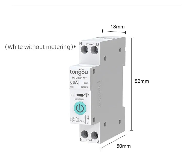 TUYA WIFI Smart Circuit Breaker Power Metering 1P 63A DIN Rail for Smart Home wireless Remote Control Smart Switch by APP TONGOU Profi-Group