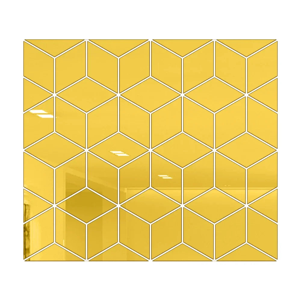 8/15/28/54pcs 3D Mirror Wall Sticker DIY Diamonds Triangles Acrylic Wall Stickers for Kids Room Living Room Home Decor adesivo Profi-Group
