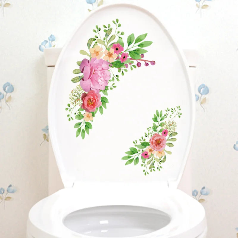 Green Plant Leaves Bathroom Toilet Sticker WC - Profi-Group