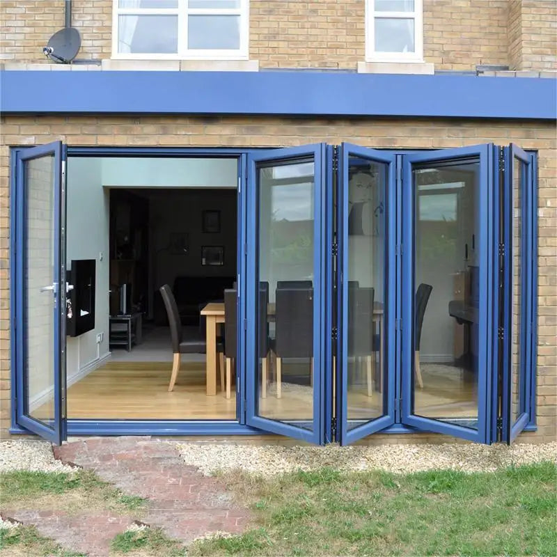 Exterior Patio Doors Modern Waterproof Glass Bifold Door for House Thermal Break Aluminum Accordion Type Folding Door