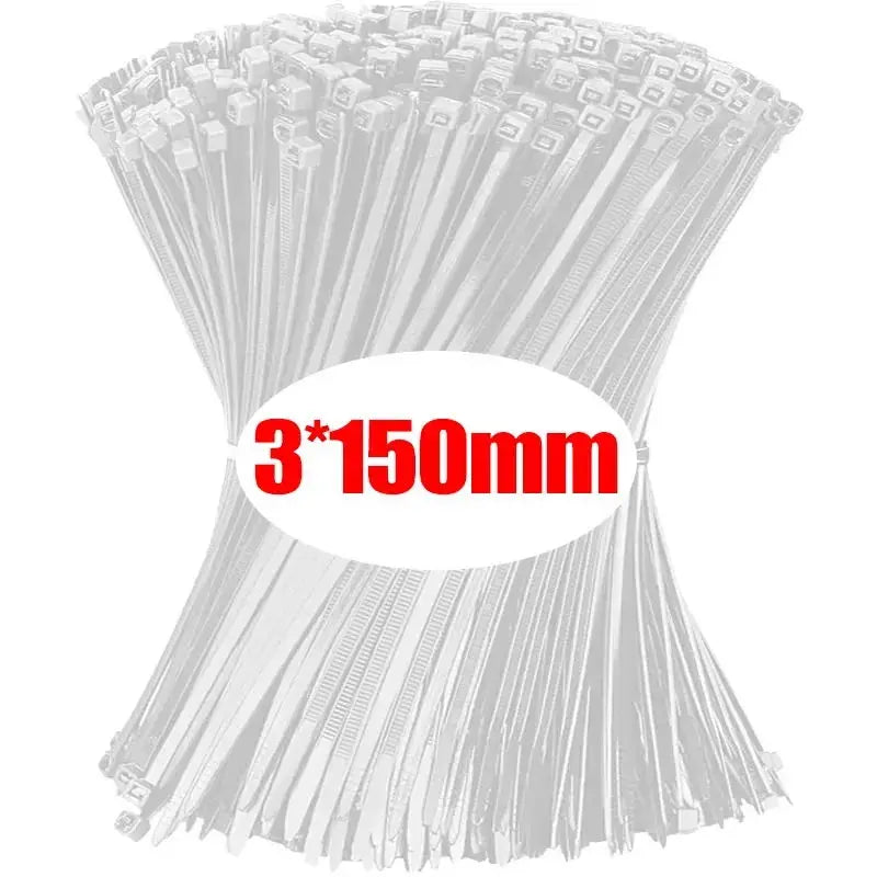1000/100Pcs Nylon Cable Ties Self-locking Cord Ties Straps Adjustable Cables Fastening Loop Home Office Wire Zip Ties Wholesale Profi-Group
