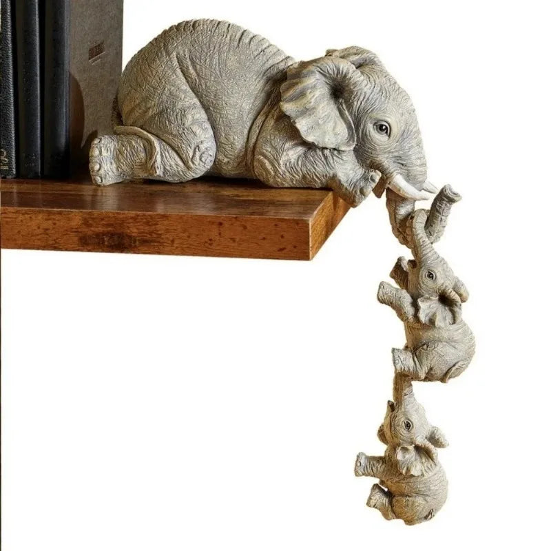3 Pcs/set Cute Elephant Hug Baby Doll Resin Handicraft Decoration Home Decor Gift Decorative Figurines Miniatures Accessories - Profi-Group