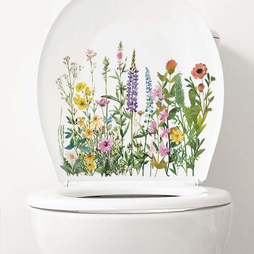 Green Plant Leaves Bathroom Toilet Sticker WC - Profi-Group