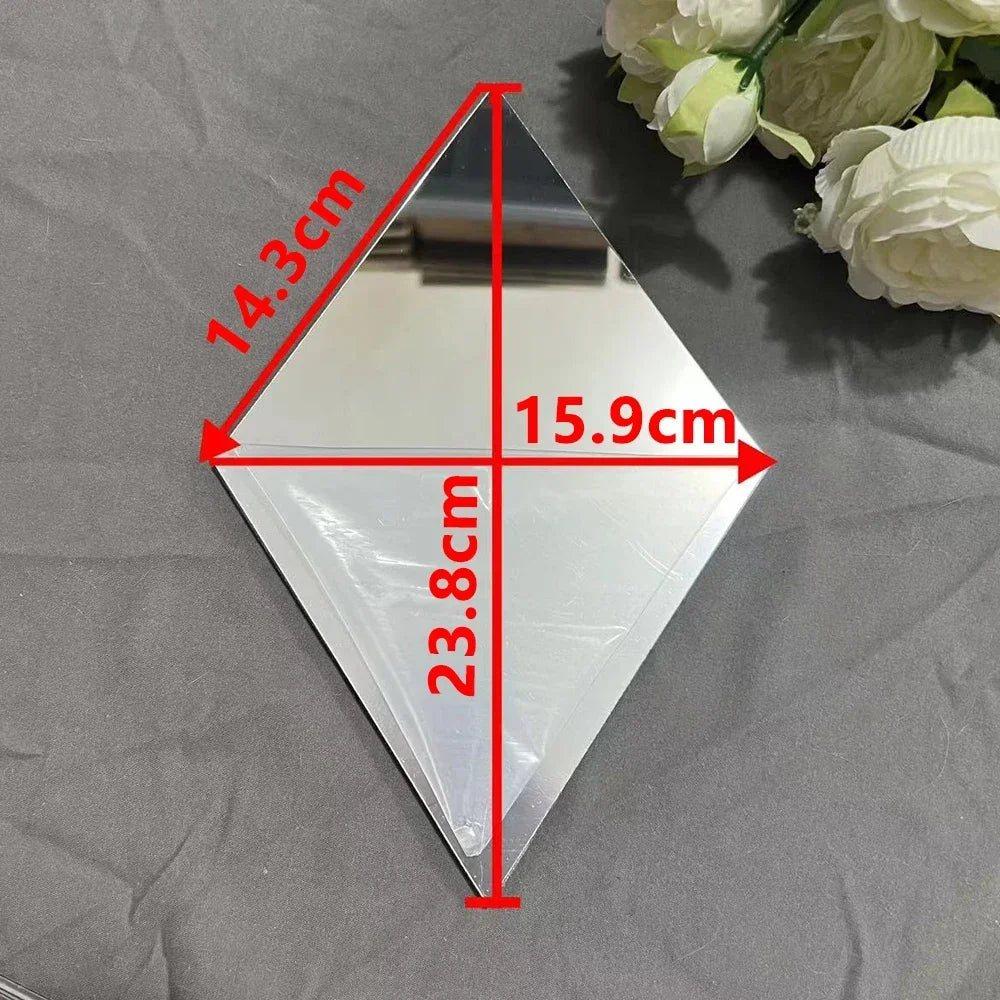 3D Diamond Shaped Acrylic Wall Mirror DIY Self-Adhesive Diamond Mirror Wall Sticker Office Living Room Art Home Decoration Profi-Group
