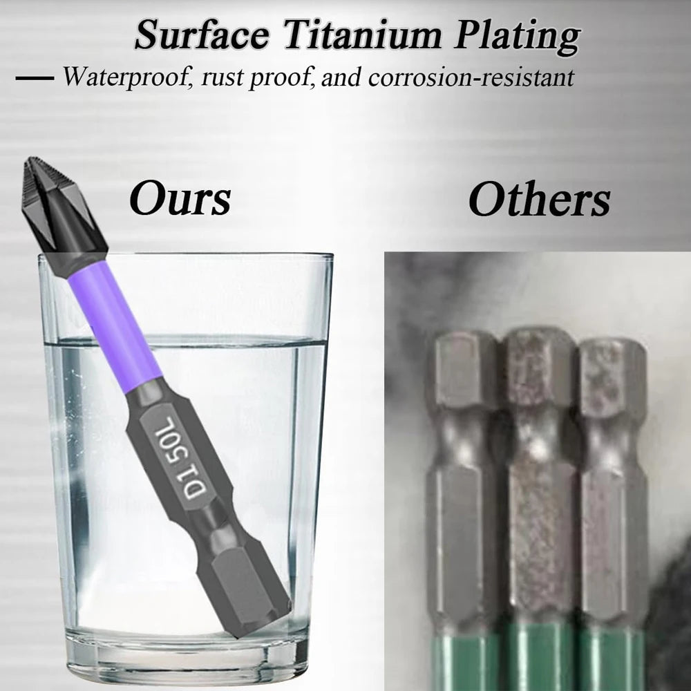 6/12 Pcs Magnetic Screwdriver Bits Non-slip Shockproof Phillips Impact Bits Hex Shank Alloy Steel Bits Suitable for Power Tools Profi-Group