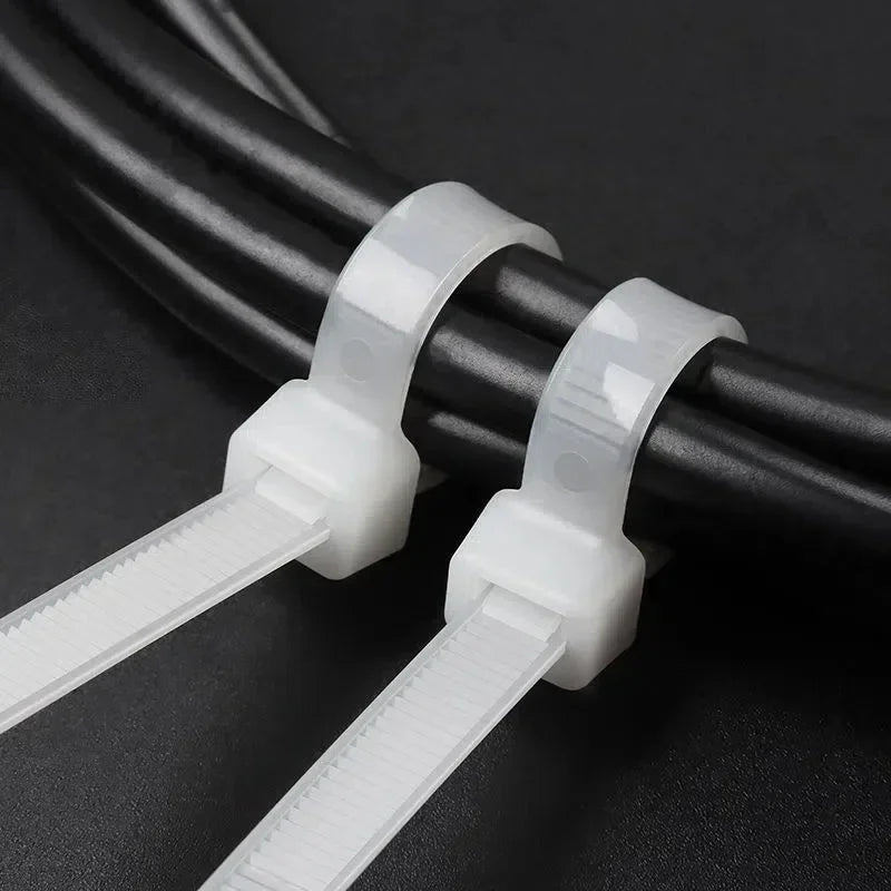 1000/100Pcs Nylon Cable Ties Self-locking Cord Ties Straps Adjustable Cables Fastening Loop Home Office Wire Zip Ties Wholesale Profi-Group
