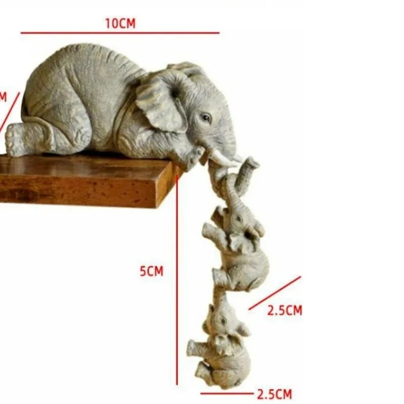 3 Pcs/set Cute Elephant Hug Baby Doll Resin Handicraft Decoration Home Decor Gift Decorative Figurines Miniatures Accessories - Profi-Group