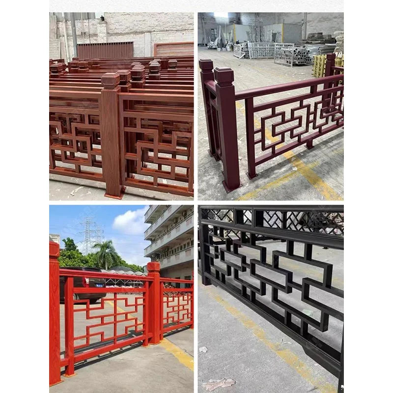 Chinese antique aluminum alloy balcony guardrail aluminum art villa terrace