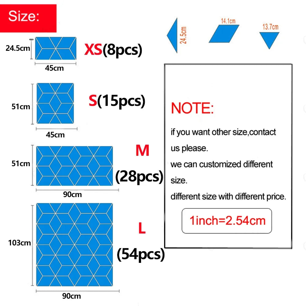 8/15/28/54pcs 3D Mirror Wall Sticker DIY Diamonds Triangles Acrylic Wall Stickers for Kids Room Living Room Home Decor adesivo Profi-Group