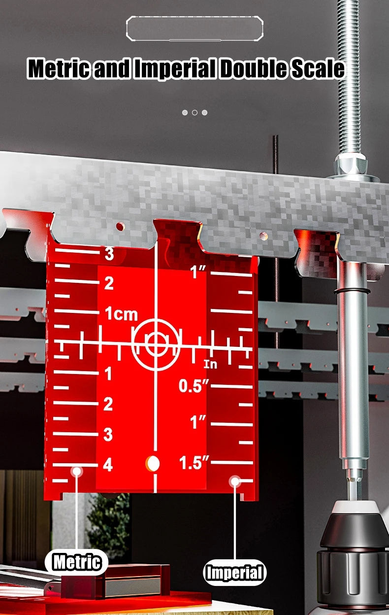Laser Level Target Board Red/Green Line Beam Distance Plate Inch/cm Leveling Board Tool Hanging On Wall & Floor