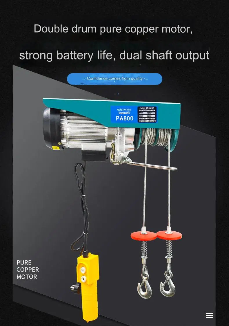 Double drum electric hoist 220v electric lifting scaffold automatic lifting mobile platform small motor