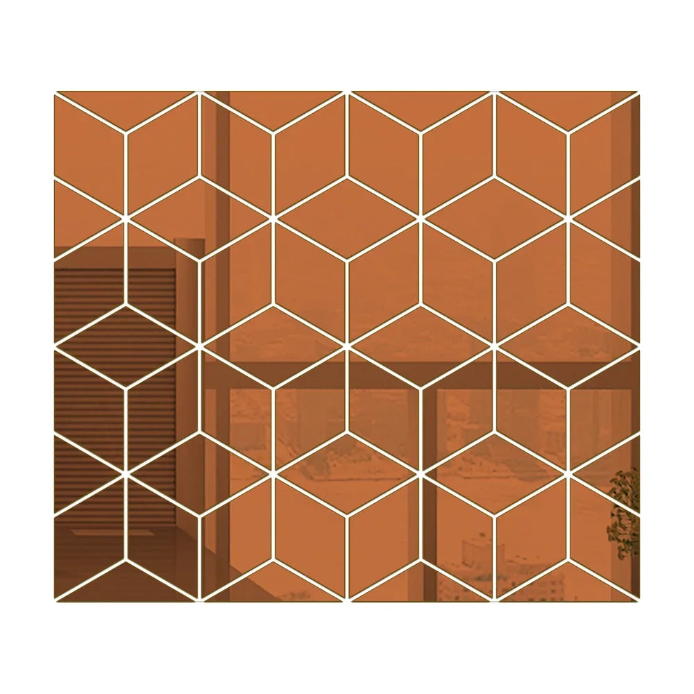 8/15/28/54pcs 3D Mirror Wall Sticker DIY Diamonds Triangles Acrylic Wall Stickers for Kids Room Living Room Home Decor adesivo Profi-Group