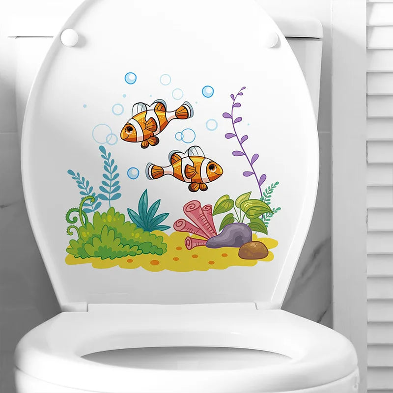 Green Plant Leaves Bathroom Toilet Sticker WC - Profi-Group