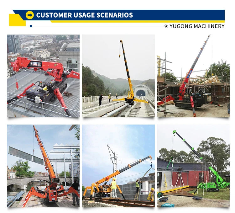 Spider Crane 1T 3T 5T Electric Mini Spider Crane Hydraulic Telescopic Boom Crawler Lifting Equipment for Building Industrial Use Profi-Group