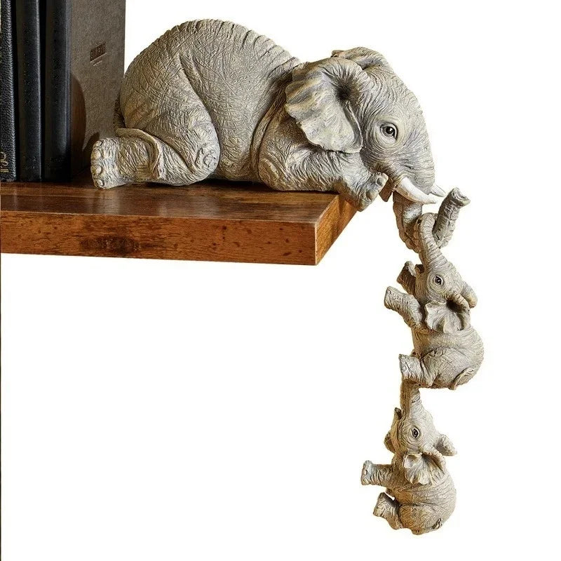 3 Pcs/set Cute Elephant Hug Baby Doll Resin Handicraft Decoration Home Decor Gift Decorative Figurines Miniatures Accessories - Profi-Group