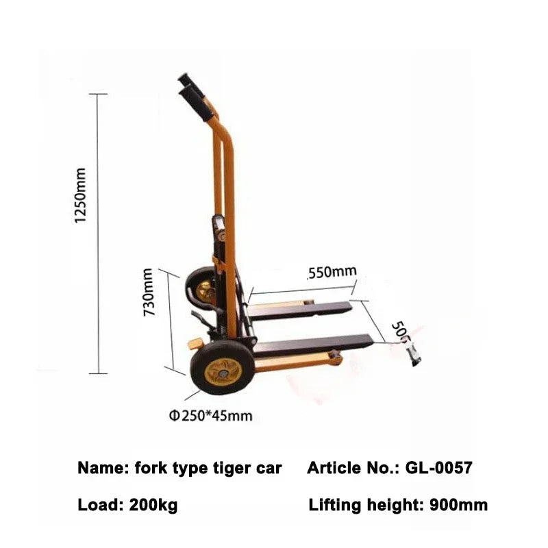 200kg load-bearing forklift, portable manual handling stacker, light and small household lift truck, hydraulic unloading Profi-Group