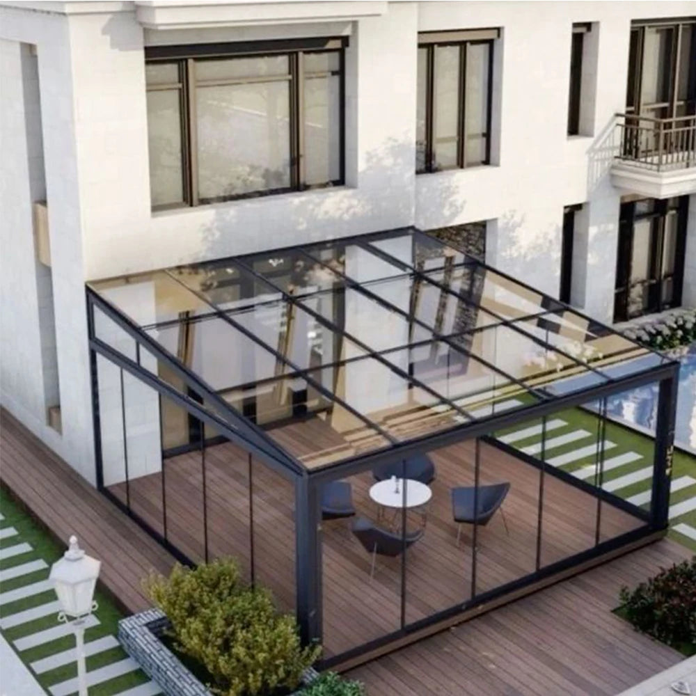 Раздвижная дверь Sixinalu Sunroom с двойным остеклением, изготовленная на заказ, из алюминиевого сплава, входные двери, стеклянная садовая комната для домашнего декора