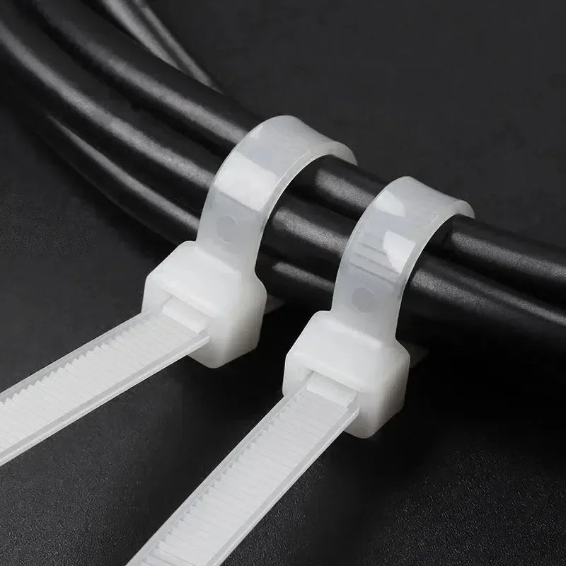 1000/100Pcs Nylon Cable Ties Self-locking Cord Ties Straps Adjustable Cables Fastening Loop Home Office Wire Zip Ties Wholesale Profi-Group