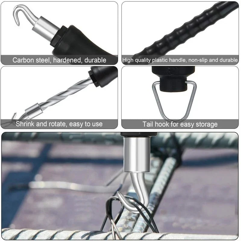 2024 New Semi-Automatic Rebar Tying Machine Wire Knoting Pliers Straight Pull Bar Binding Hook Construction Site Winding Tool - Profi-Group
