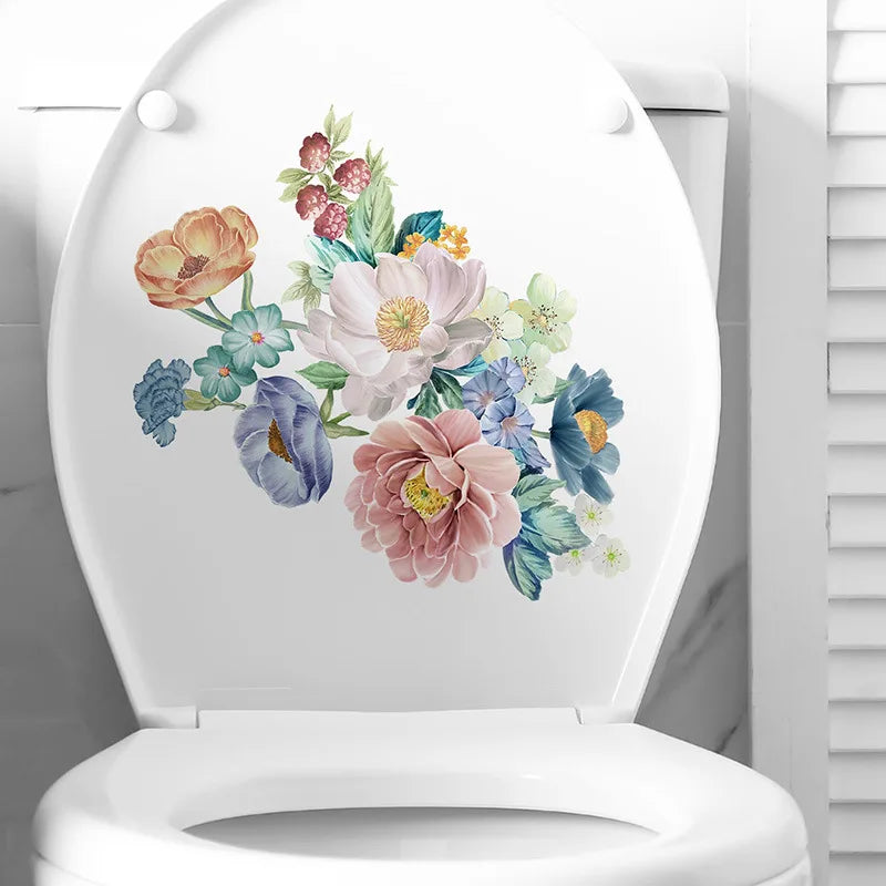 Green Plant Leaves Bathroom Toilet Sticker WC - Profi-Group