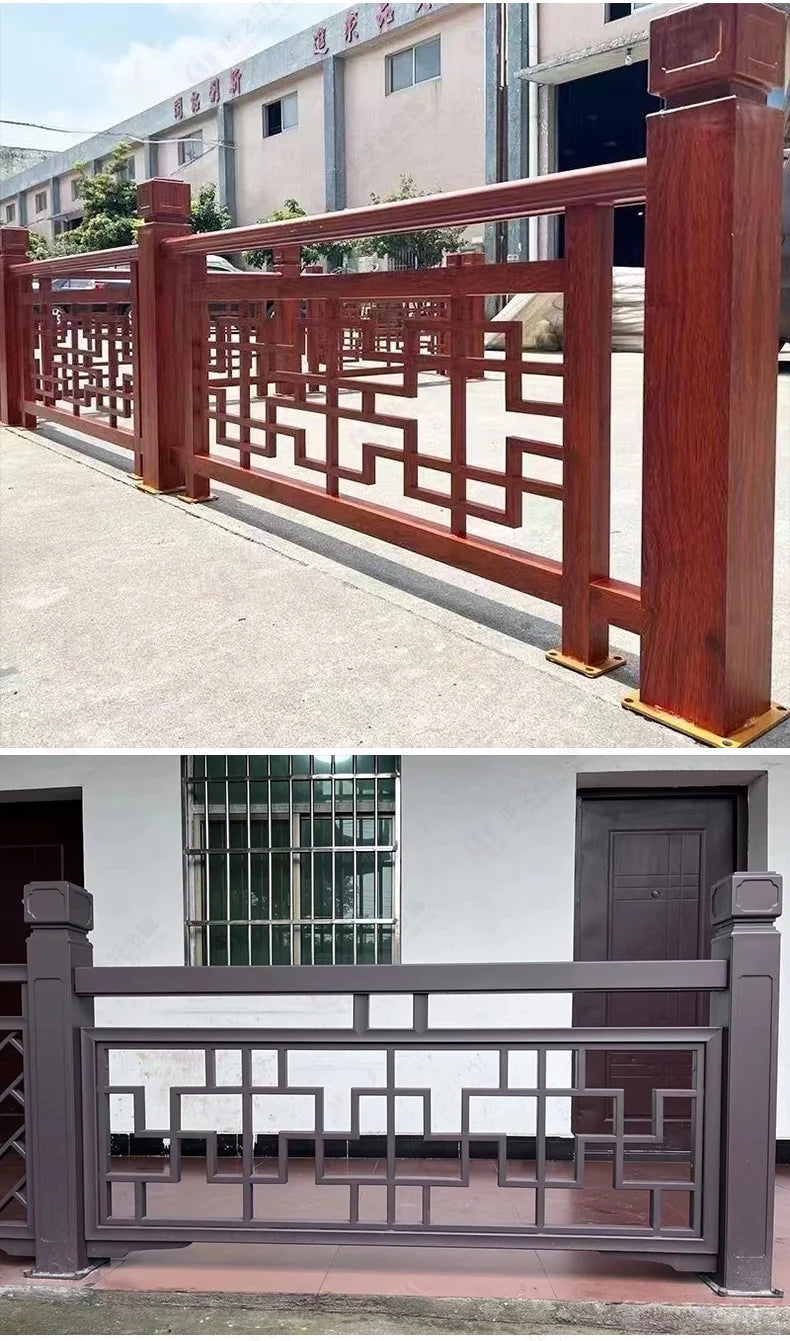 Chinese antique aluminum alloy balcony guardrail aluminum art villa terrace